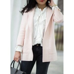 J Crew Factory Sweater Blazer Women XXL Pink 100% Cotton Pockets Cardigan Work